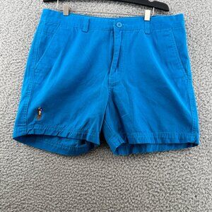 Polo Ralph Lauren Mens Blue Chino Golf Shorts Embroidered Polo Logo Size 34